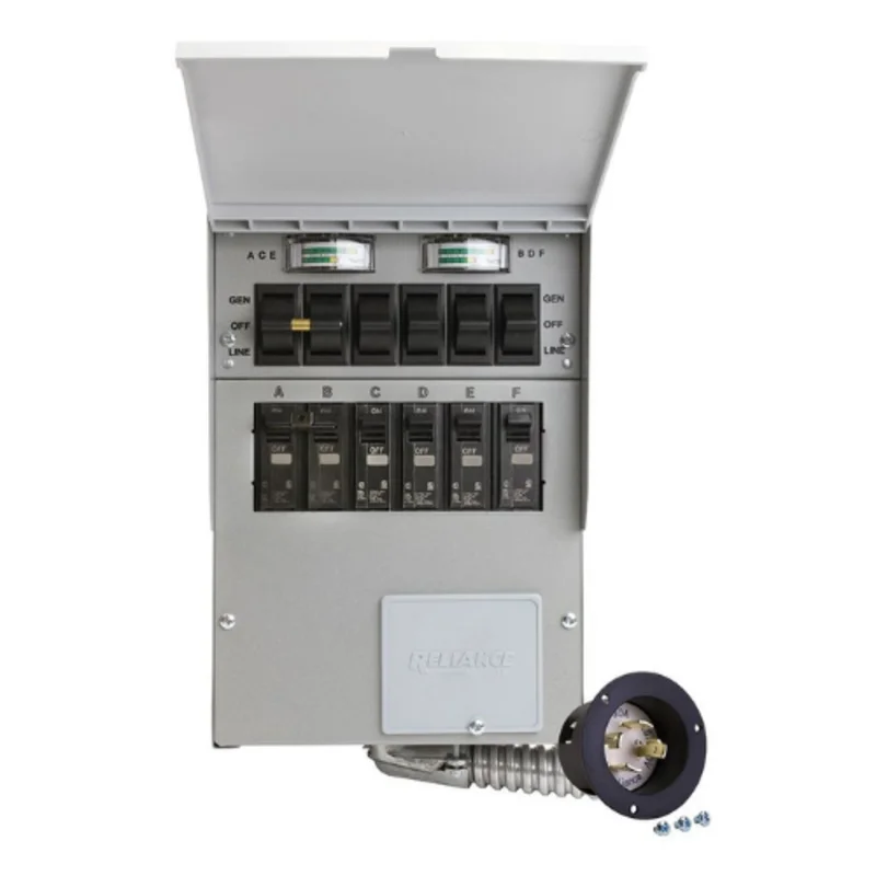 30A 6 Circuit 2P30 Outdoor Manual Transfer Switch With Meters And Inlet A306A
