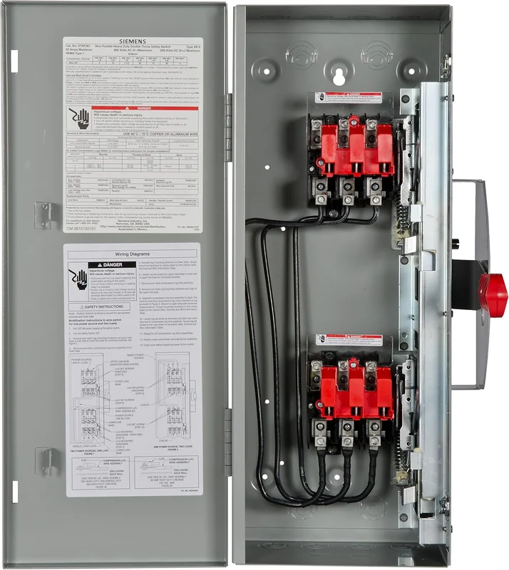 30A 600VAC 250VDC 3 Pole Double Throw Heavy Duty Safety Switch DTNF361