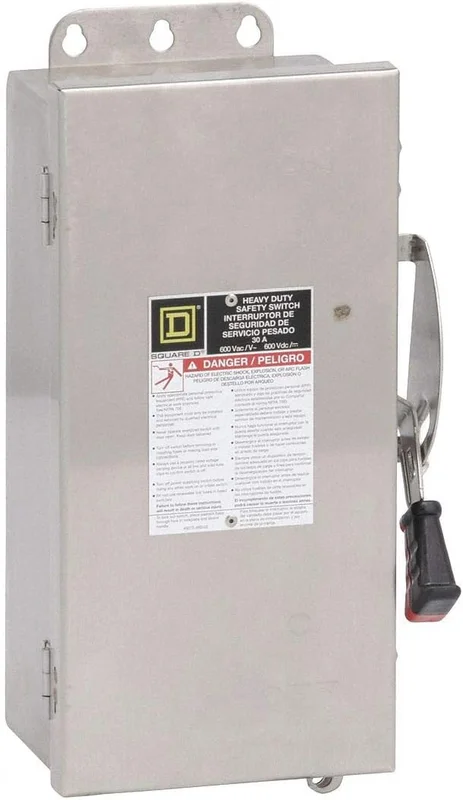 30A 600VAC 600VDC 200KA 3 Pole Single Heavy Duty Safety Switch H361DS