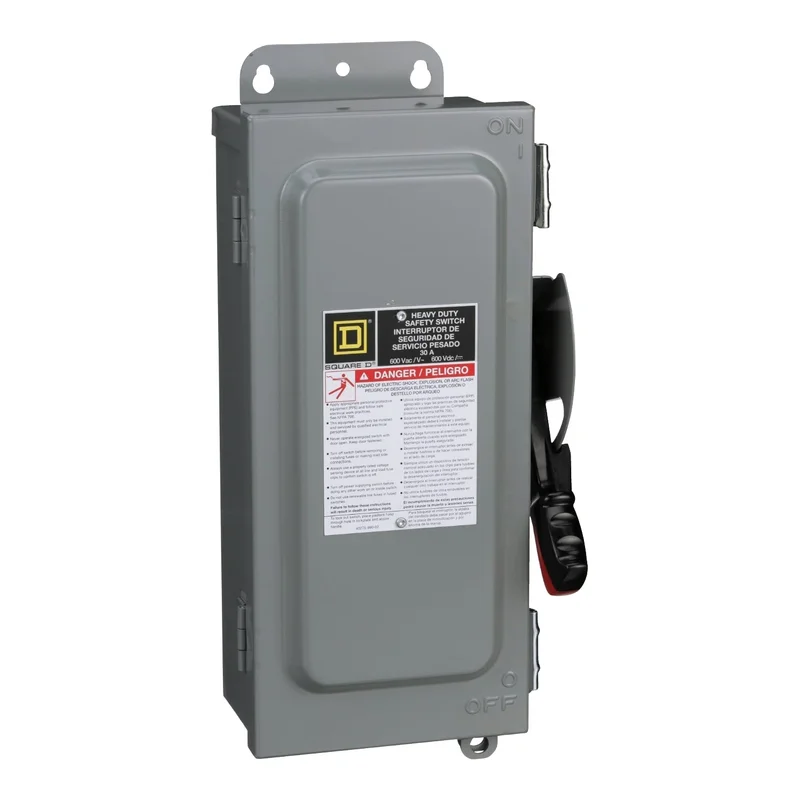 30A 600VDC 3 Pole 3 Wire NEMA 3R Surface Heavy Duty Safety Switch HU361AWKEI