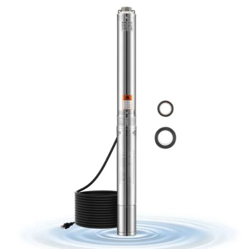 31.7 GPM, 276ft Head, Stainless Steel 1.5HP Deep Well Submersible Pump for Home, Farm, and Irrigation
