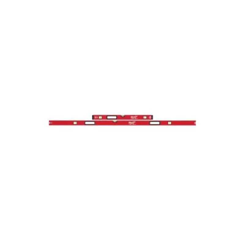 32 & 78 Inch Box Beam Magnetic Jamb Level Set Red MLBXJBM