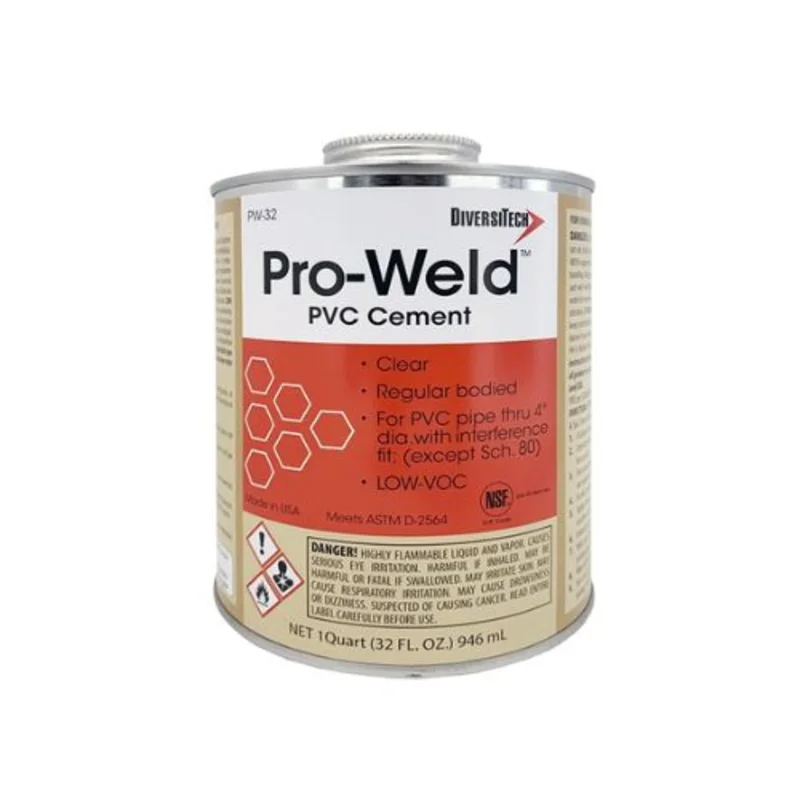 32 oz Clear PVC Solvent Cement With Brush Clear PW-32