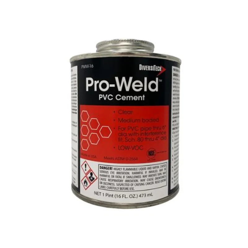 32 oz Quart Size Clear PVC Cement For Electrical Applications Clear PWM-32