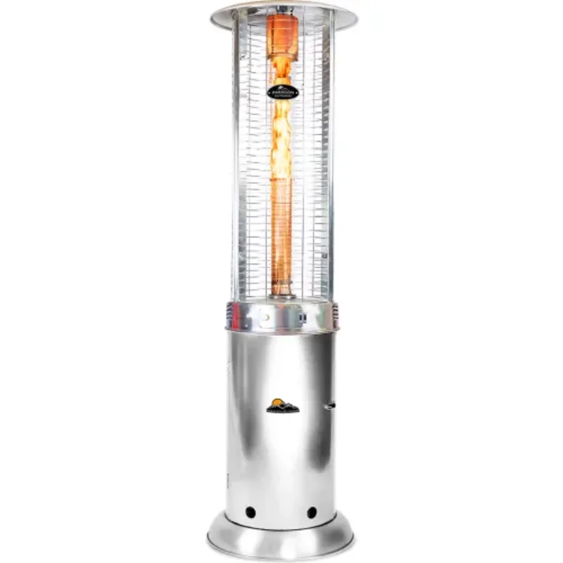 32000 BTU Heavy Duty Shine Round Flame Tower Heater Stainless Steel OH-SS32-7M