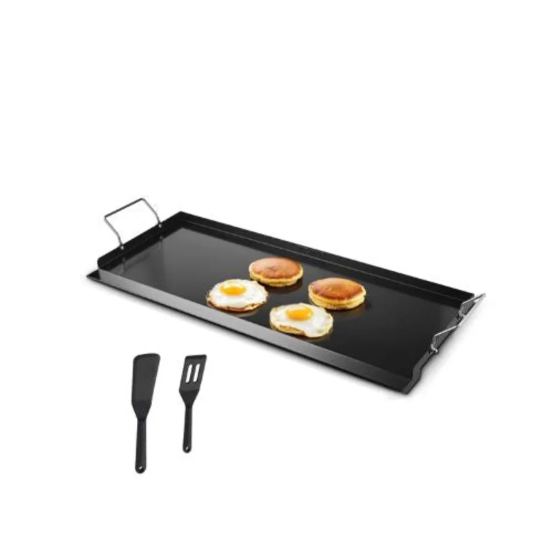 32x14 Inch Carbon Steel Flat Top Griddle Universal Gas Grill Plate for BBQ Teppanyaki & Portable Outdoor Cooking