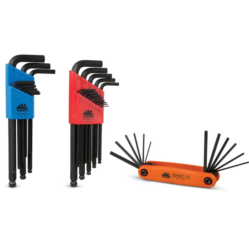 34-PC. SAE/Metric Hex L-Key and Folding Key Set