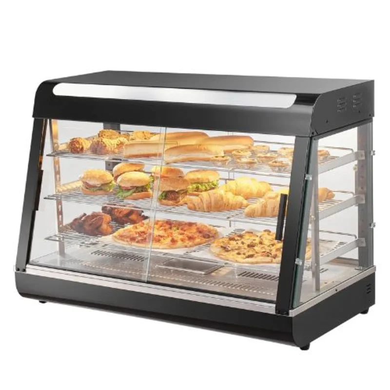 35 In 3-Tier Commercial Food Warmer Display 1500W Food Display forHamburger Pizza Bread