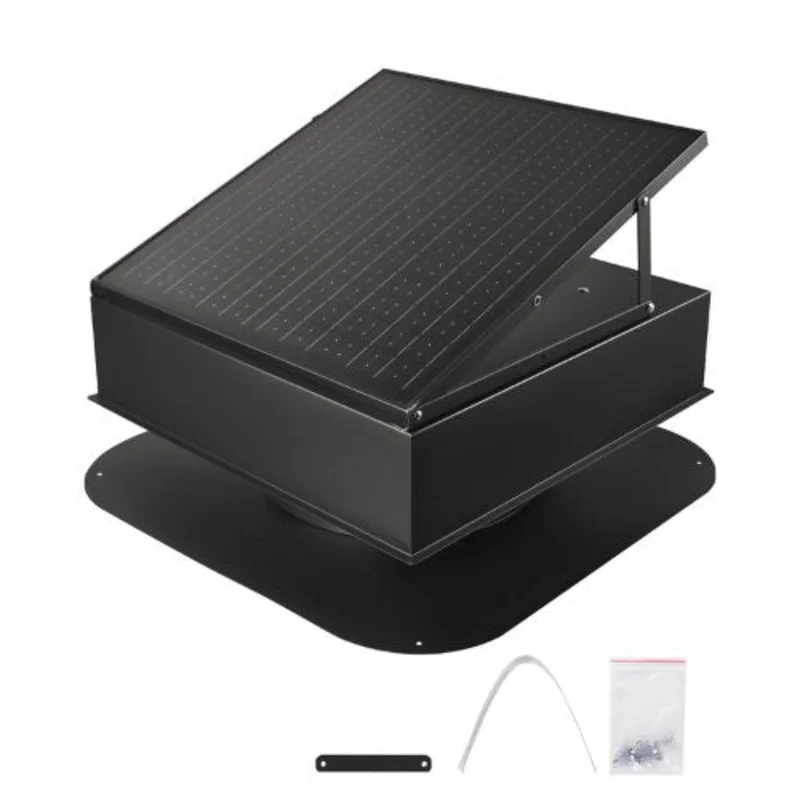 35W 2400 CFM Airflow Smart Solar Roof Attic Exhaust Fan with Built-in Thermostat and Brushless DC Motor for Cooling and Dehumidification