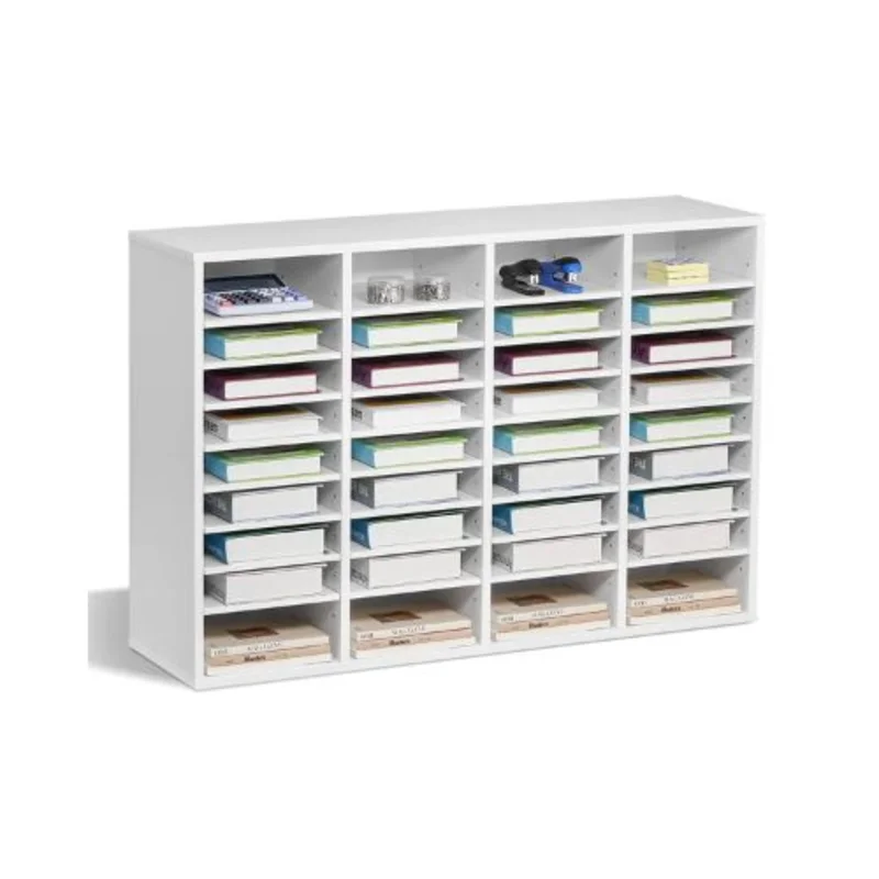 36 Compartment Desk Literature Organizer File & Mail Sorter  (White)