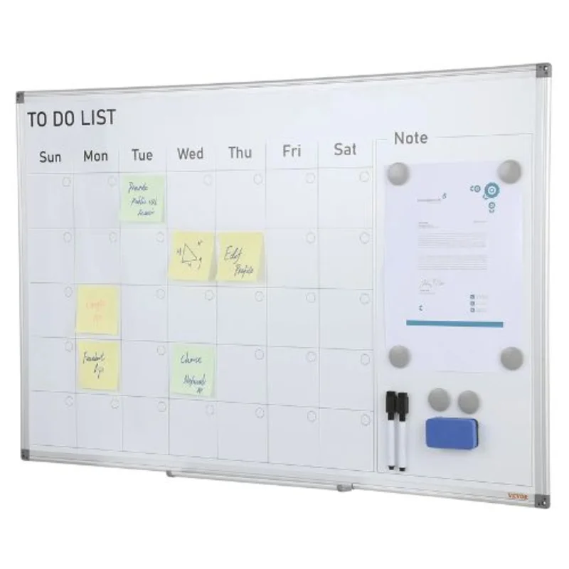 36 x 24 In Calendar Whiteboard Magnetic Dry Erase Calendar Board or Restaurant Office School
