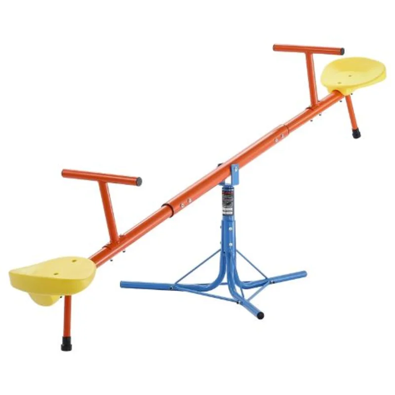 360 Swivel Kids Seesaw, Sit & Spin Teeter Totter with 3-Prong Legs, 100 lbs per Seat, Outdoor Toy for Ages 3+