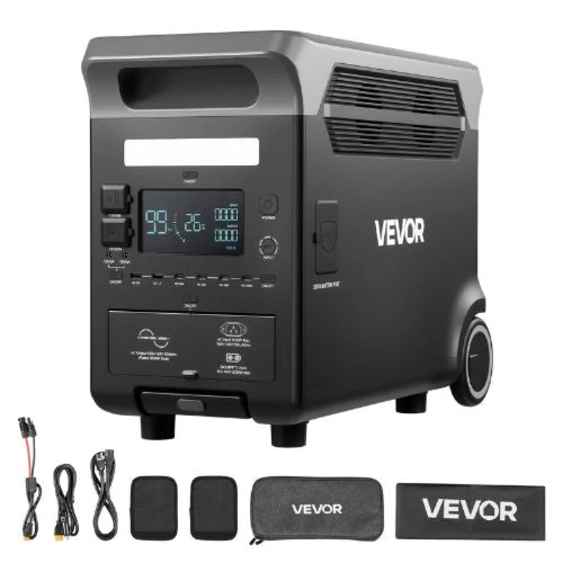 3600W Portable Power Station 3840Wh Solar Generator with 10 Output Ports Expandable LiFePO4 Battery Backup for Home Camping & RV