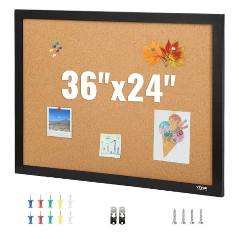 36x24 In Bulletin Board with MDF Sticker Frame Vision Board for Officeand School