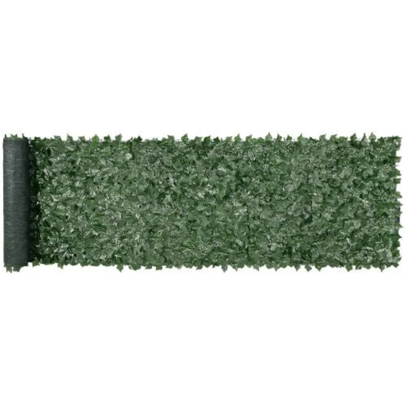 39" x 158" Dark Green Ivy Fence with Mesh Backing & Strengthened Joints Artificial Greenery Privacy Screen Dark Green Backcloth JNF010 JNF010