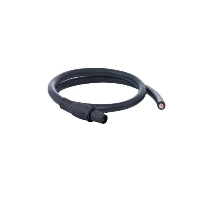 4/0 AWG Genflex Type W Power Cable CAM Female Connector to Opposite Bare Black