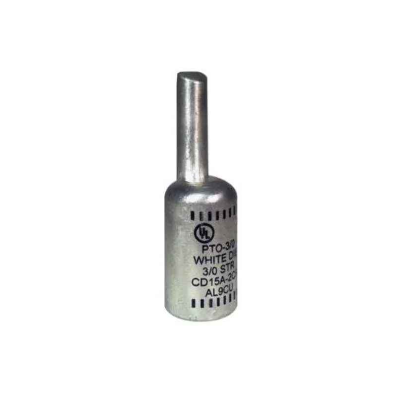 4/0 to 2/0 AWG Straight Solid Pin Electrical Terminal Connector Lug White 90987
