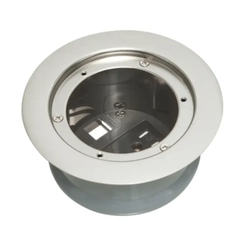 4.5 Inch Non Metallic Floor Box Kit With Nickel Plated Cover FLBC4580NL