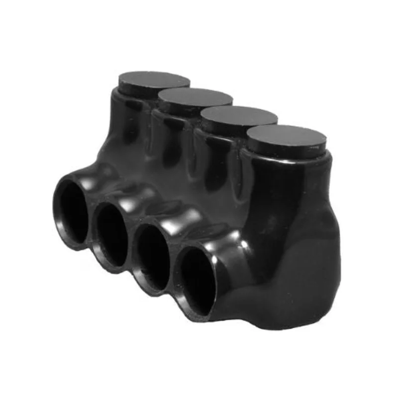 4 Conductor Single Side Entry Insulated Multi Cable Connector Black 97580