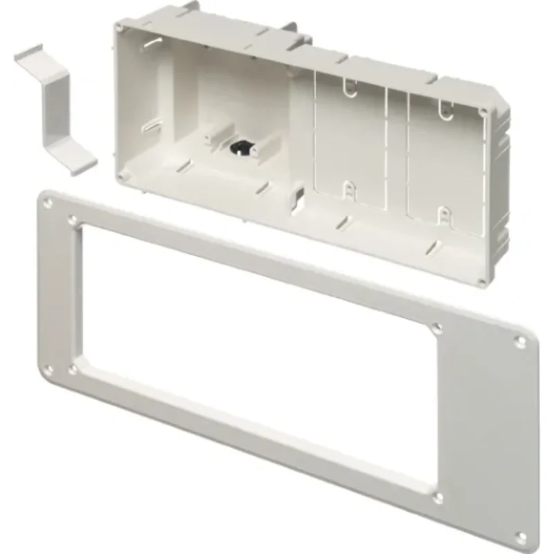 4-Gang Combination TV Box with Dual Line-Voltage and Low Voltage Mounts for New or Old Work Installations TVB613