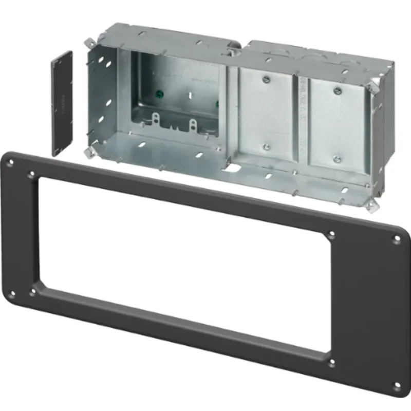 4 Gang Non Metallic TV Box Kit Trim Plate for Power and Low Voltage Connections TVBS613BL