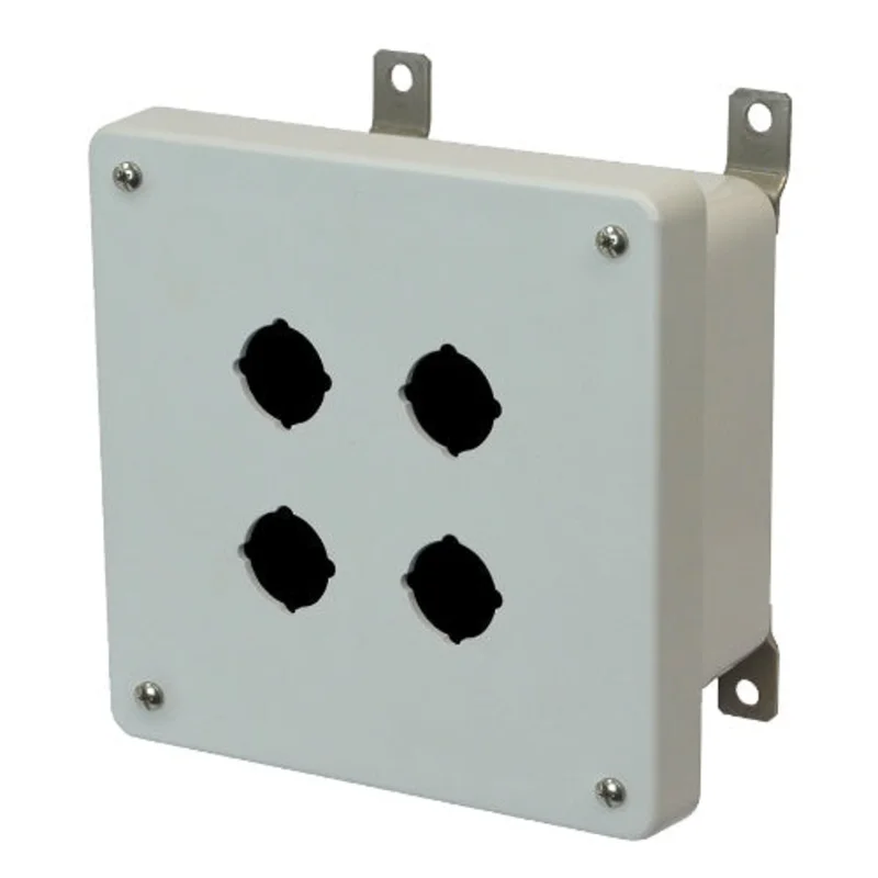 4 Holes Wall Mount Non Metallic Polyester Push Button Enclosure AM664P4