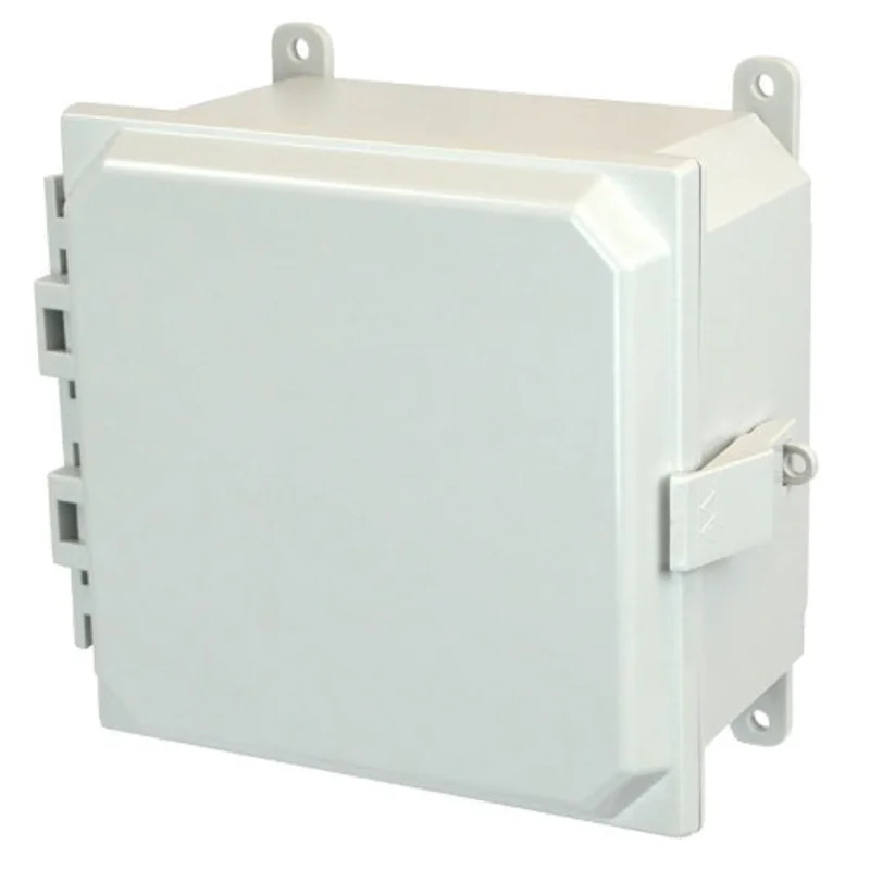 4 Inch Depth Grey Polycarbonate Wall Mount Electrical Enclosure with Solid Cover AMP884NL