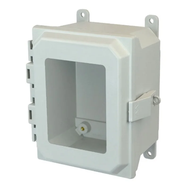 4 Inch Depth NEMA 4X Nonmetallic Snap Latch Hinged Cover  Enclosure AMU864NLW