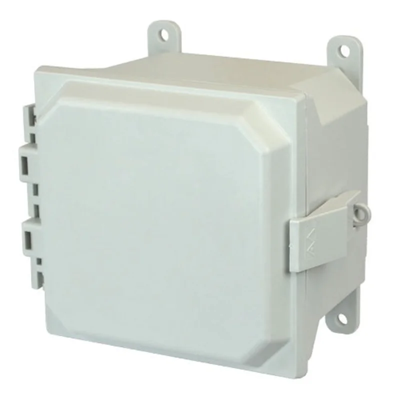 4 Inch Depth Nonmetallic Snap Latch Hinged Cover Fiberglass Enclosure AMU664NL