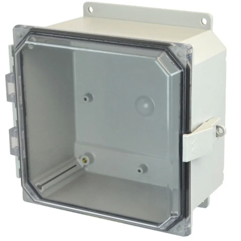 4 Inch Depth Wall Mount Non metallic Snap Latch Polycarbonate Enclosure AMP884CCNLF