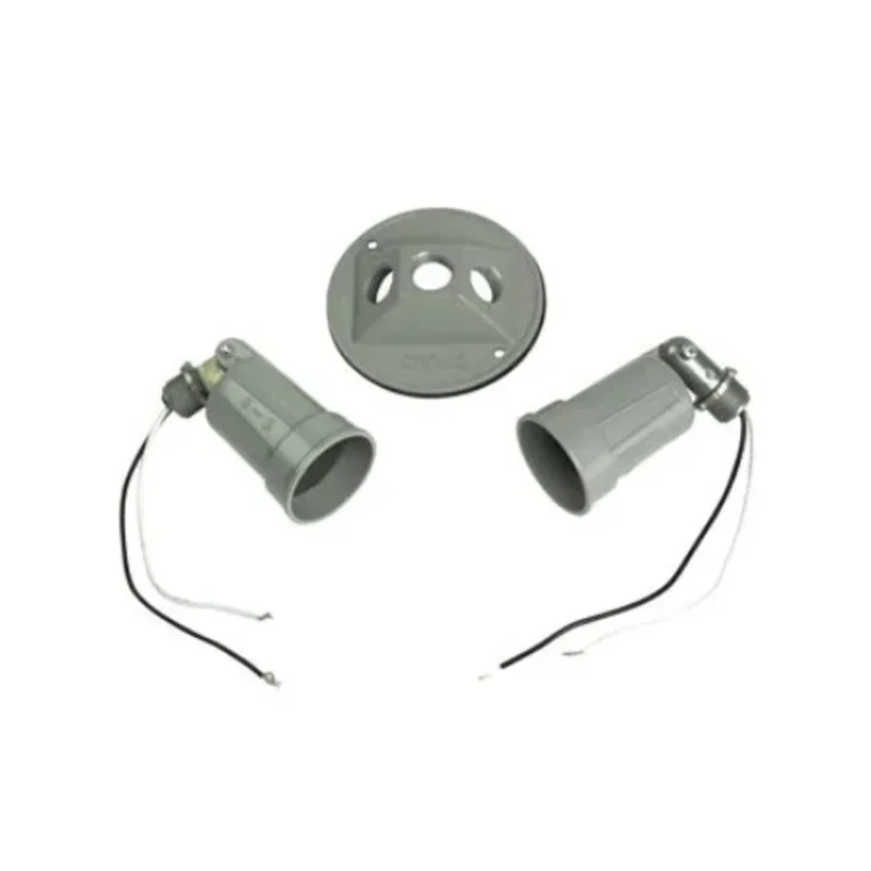 4 Inch Length Gray Outlet Weatherproof Lamp Holder Kit WPLKIT1