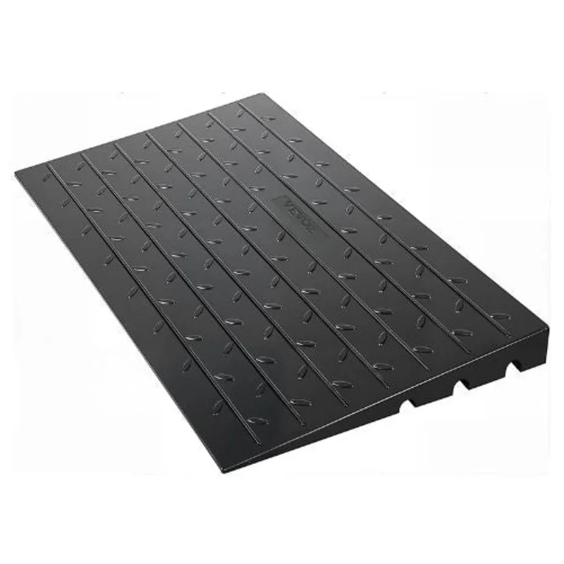 4 Inch Rubber Threshold Ramp 3 Channels Cord Cover Rubber Solid Threshold Ramp for Wheelchair and Scooter