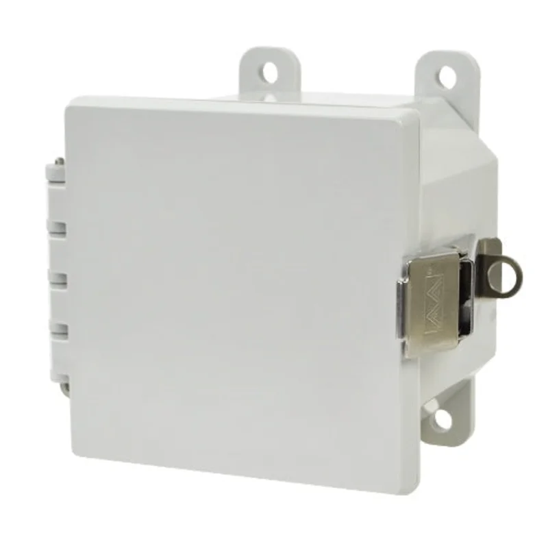 4 Inch Width Stainless Steel Lockable Snap Latch Hinged Cover Non Metallic Enclosure AMP443L