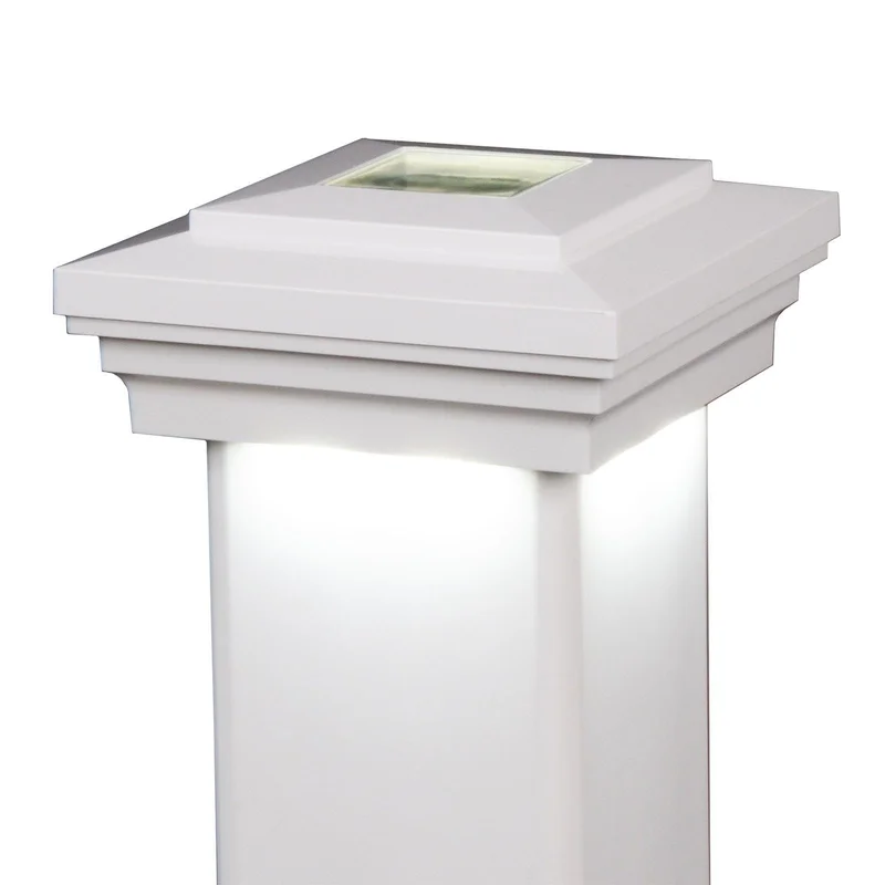 4" x 4" Cape May Downward Solar Post Cap (Box of 6) White