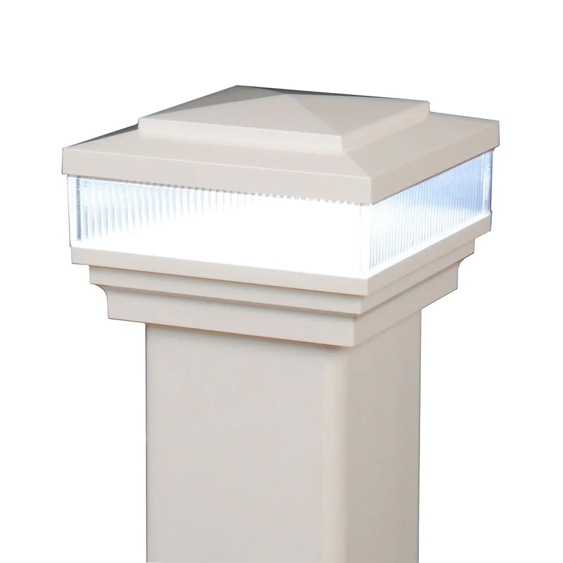 4" x 4" Cape May Low Voltage Scallop Lens LED Light Post Cap (Box of 6) White