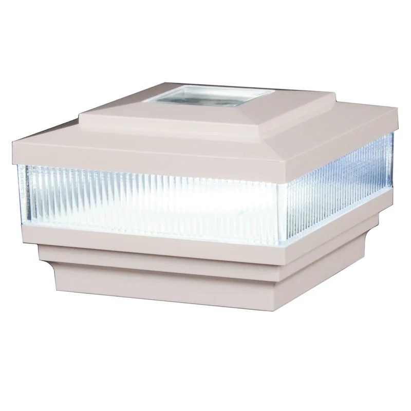 4" x 4" Cape May Scallop Lens Solar Post Cap (Box of 6) White