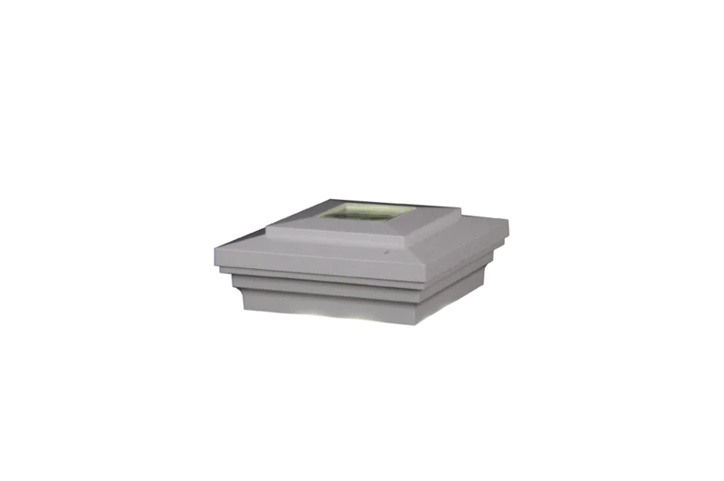 4" x 4" Cape May Solar Collecting Post Cap with Accessory Connection White