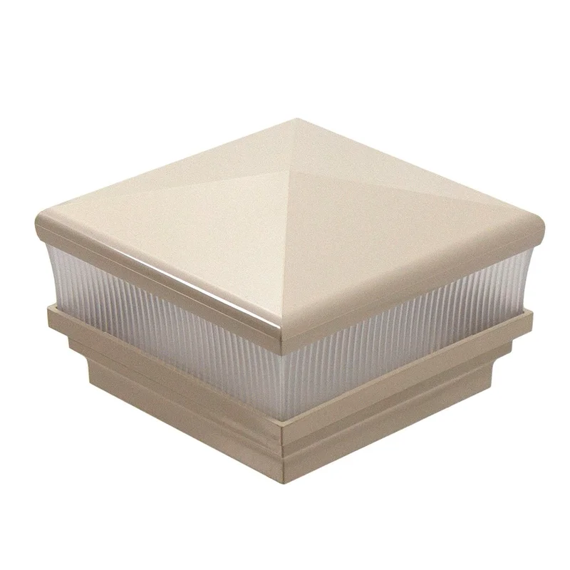 4" x 4" Neptune Low Voltage Scallop Lens LED Light Post Cap (Box of 6) White