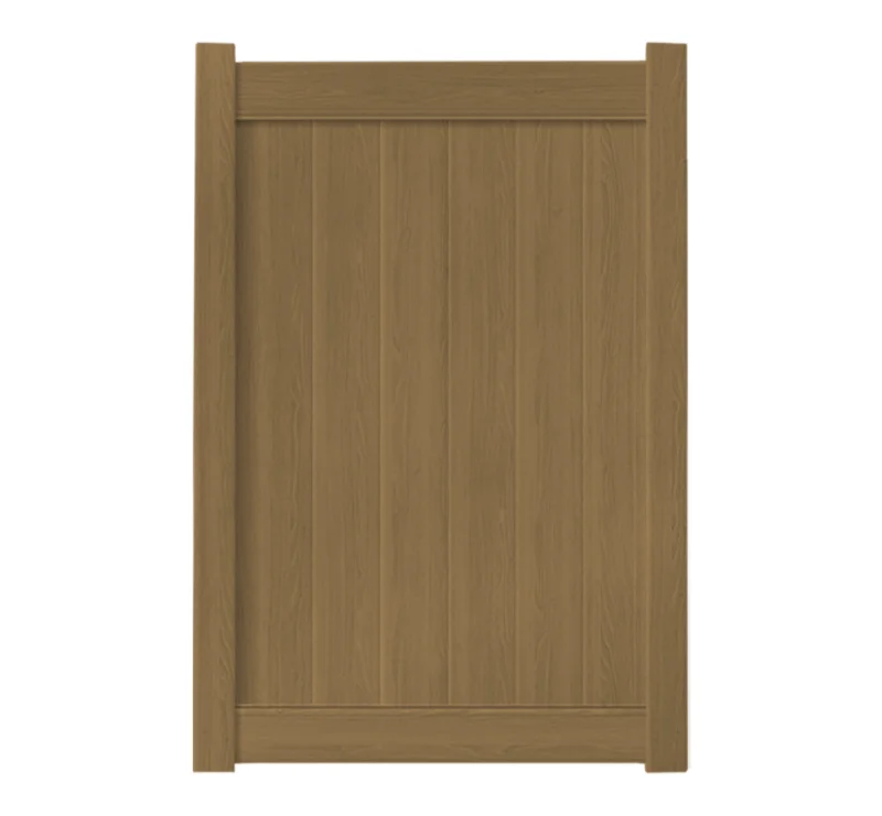 4' x 6' Natural Cedar Single Swing Vinyl Gate