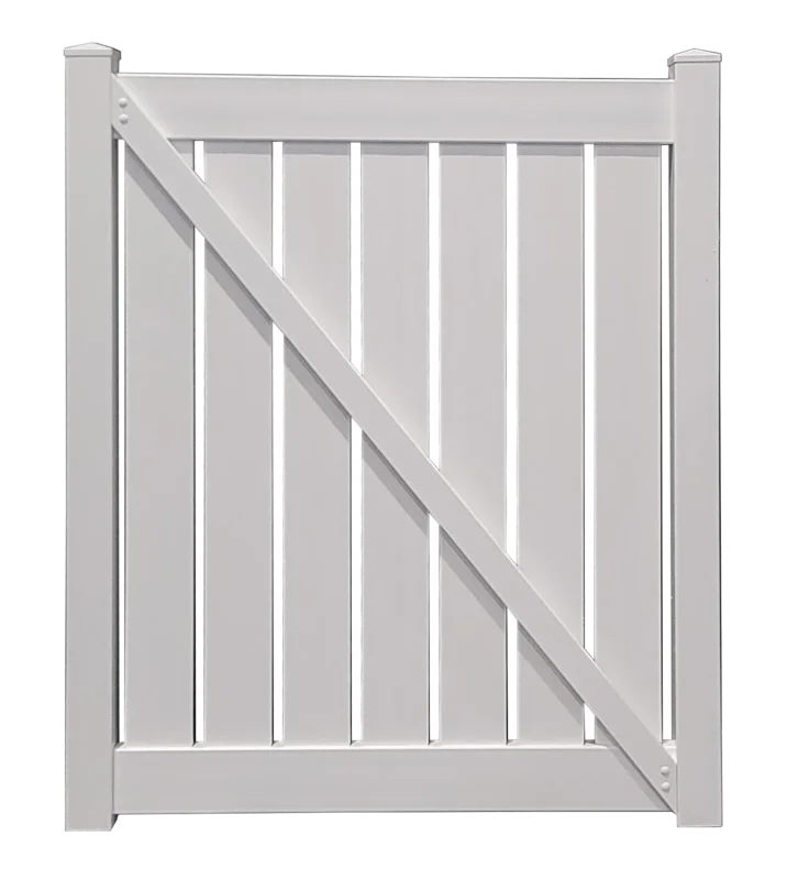 4' x 6' Semi-Privacy White Single Swing Vinyl Gate (AFC-030)