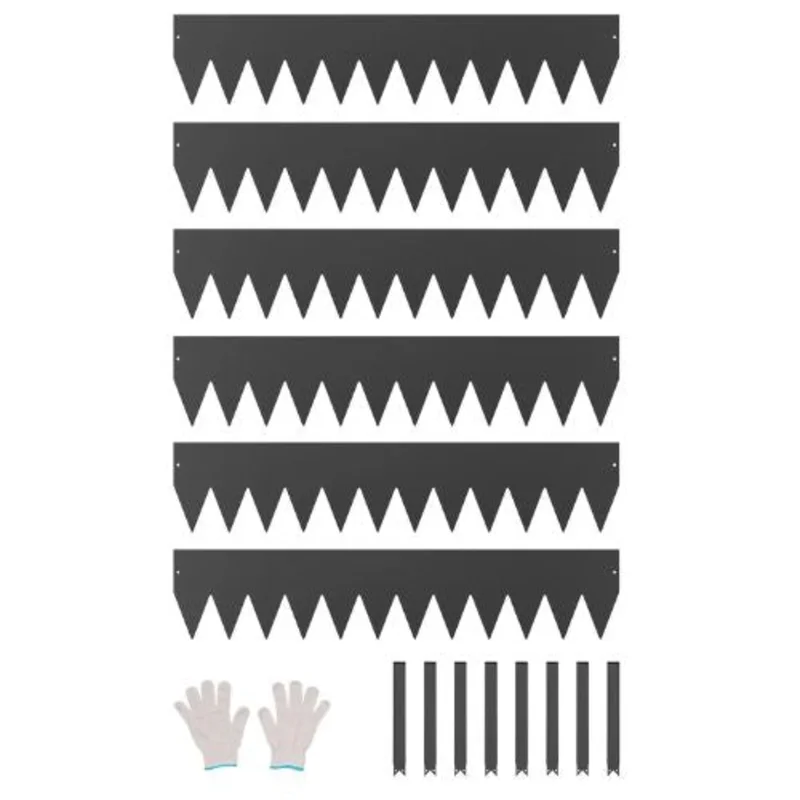 40 x 8 Inch Black Rust-Resistant Garden Edging Border Steel Landscape Edging ZY-40X8-6Black (Pack of 6)