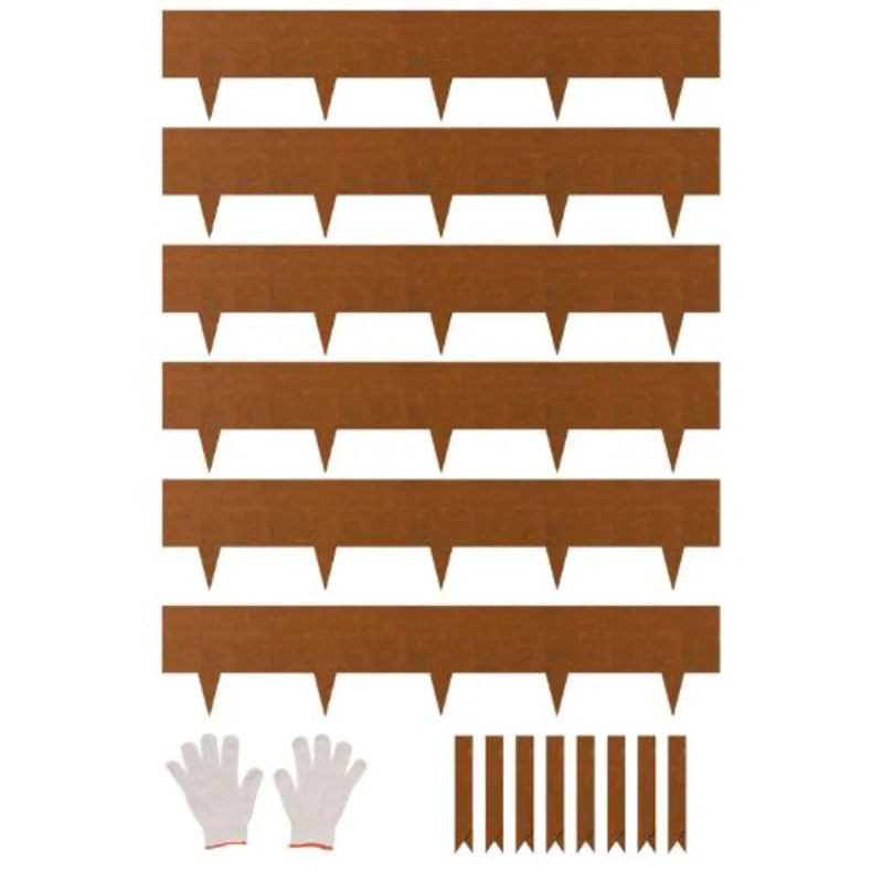 40 x 8 Inch Rust-Resistant Garden Edging Border Steel Landscape Edging J40X8in-6 (Pack of 6)