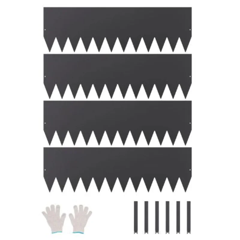 40 x 8 Inch Rust-Resistant Garden Edging Border Steel Landscape Edging ZY-40X12-4Black (Pack of 4)