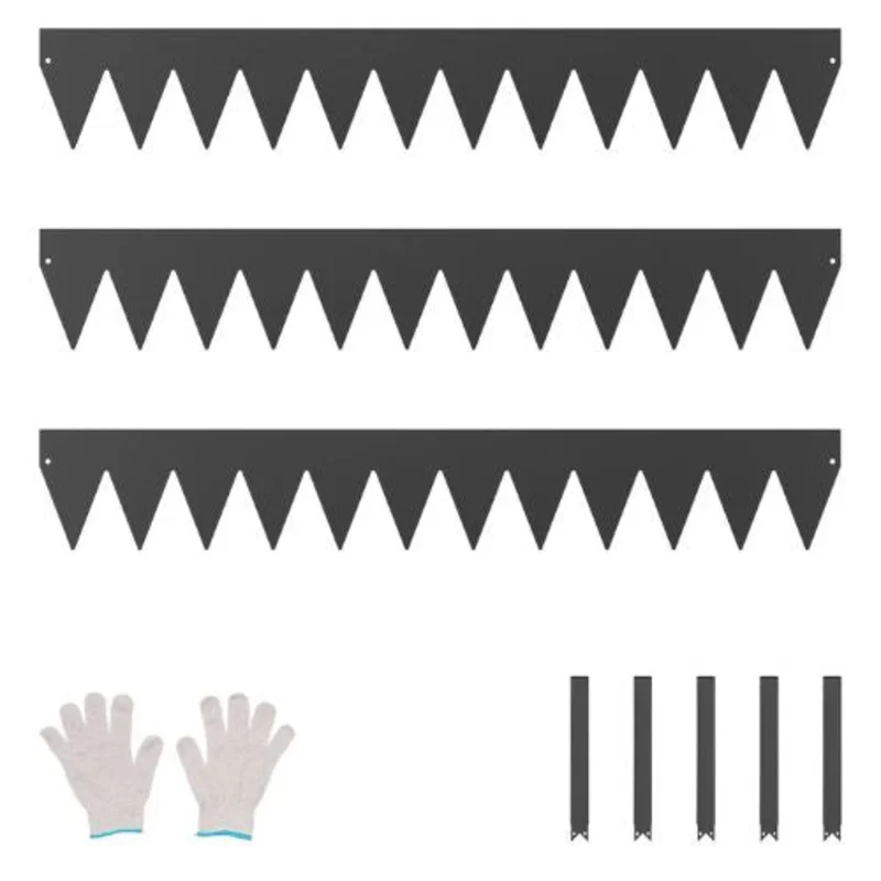 40 x 8 Inch Rust-Resistant Garden Edging Border Steel Landscape Edging ZY-40X8-3Black (Pack of 3)