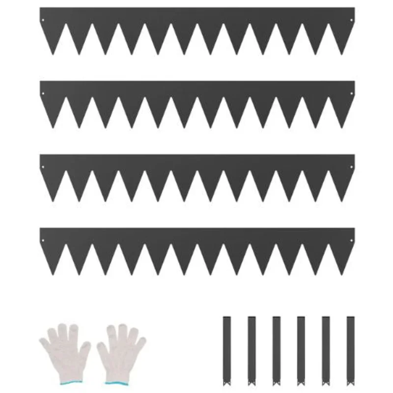 40 x 8 Inch Rust-Resistant Garden Edging Border Steel Landscape Edging ZY-40X8-4Black (Pack of 4)