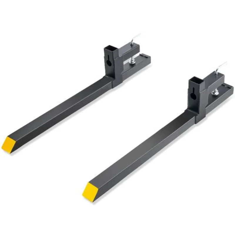 43 Inch Heavy Duty Pallet Forks with Adjustable Stabilizer bar Tractor Bucket Forks for Tractor Attachments