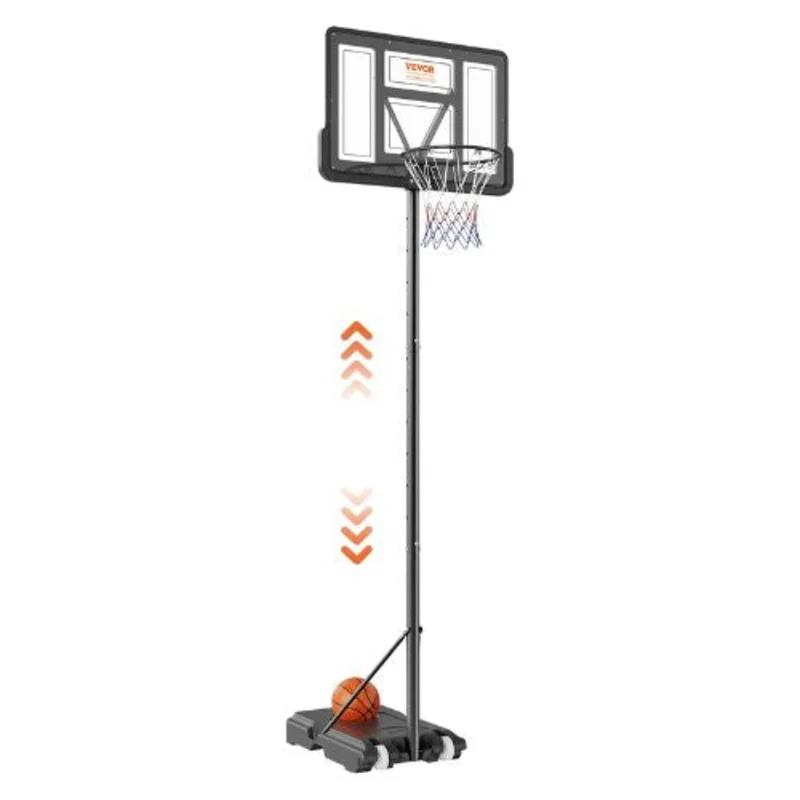 44 inch 4-10 ft Adjustable Height Portable Basketball Hoop for Outdoor/Indoor