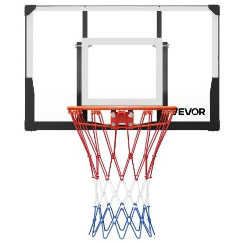 44" Wall-Mounted Basketball Hoop with PC Backboard for Playing