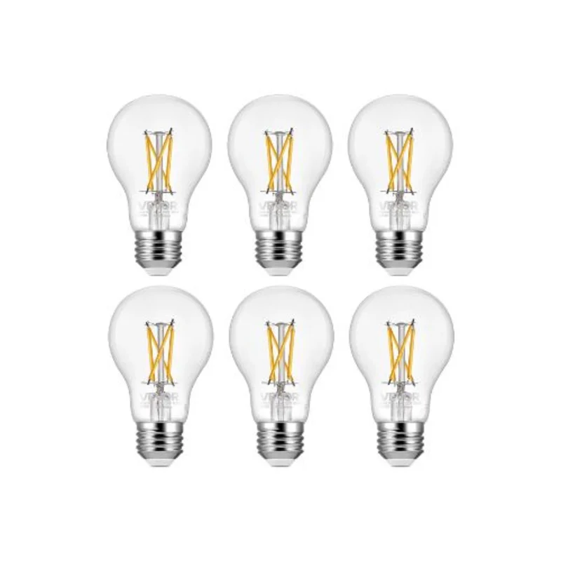 450 Lumens Traditional A19 LED Bulbs Filament Bulbs Antique Glass Finish for Bedroom & Office