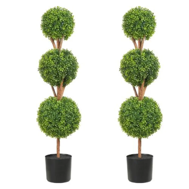 48 In Artificial Topiaries Boxwood Trees for Decorative Indoor/Outdoor/Garden
